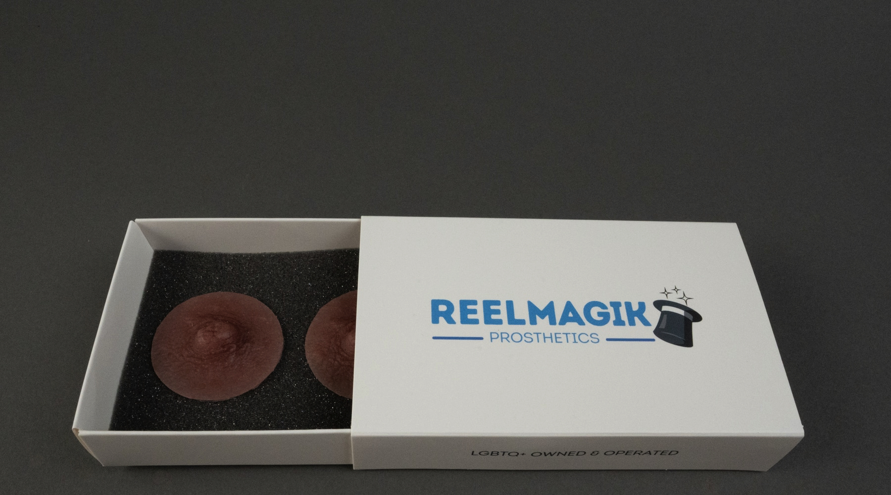 Reelmagik nipples in white product box